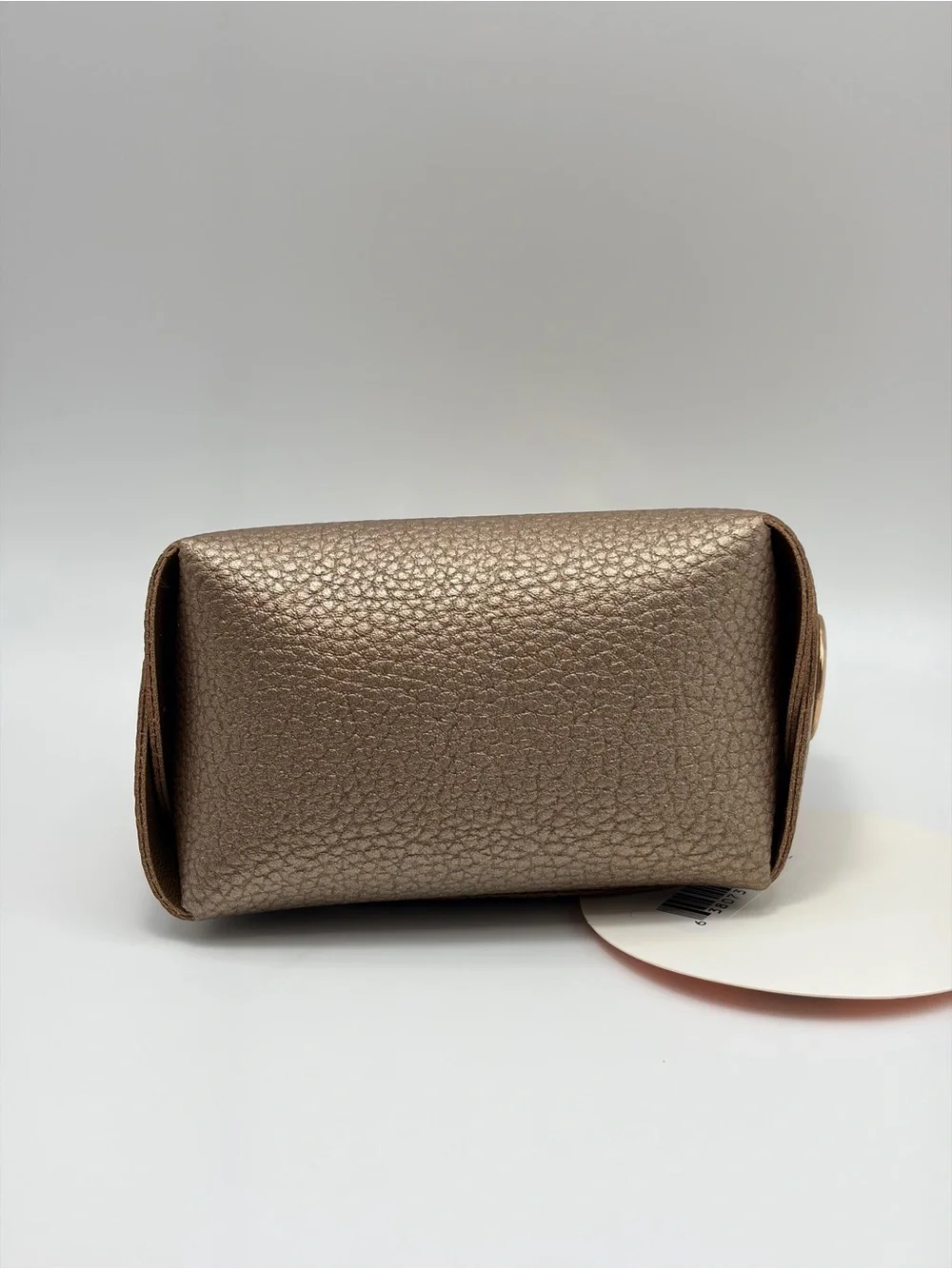 Mini Textured Metallic Brown Bag Charm Keychain